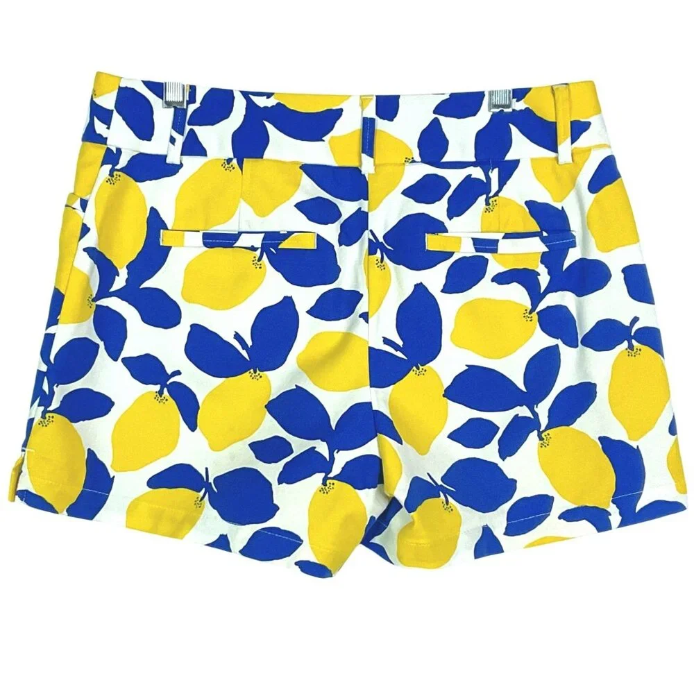 LOFT Riviera Shorts Lemon Print, size 2, cotton/rayon/spandex, Pockets